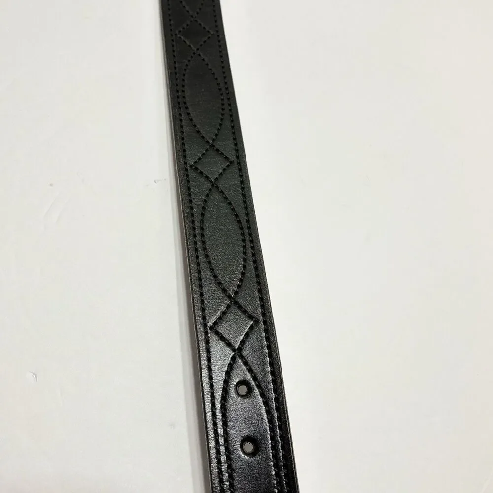 Desantis Fancy Stitched Lined Belt Leather 1.5 Inch Wide Model B27, 38
